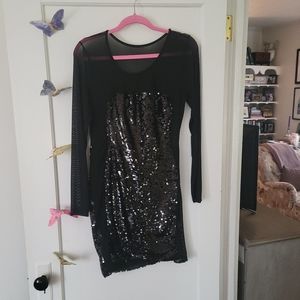 Black Peekaboo Dress. Body and Clubbing Dress. Size Large
